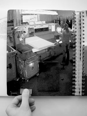 Planschneider Animiert: Klemmbacke, Messer, Papier (drei Bewegungen, neun Einzelteile) (Flash)